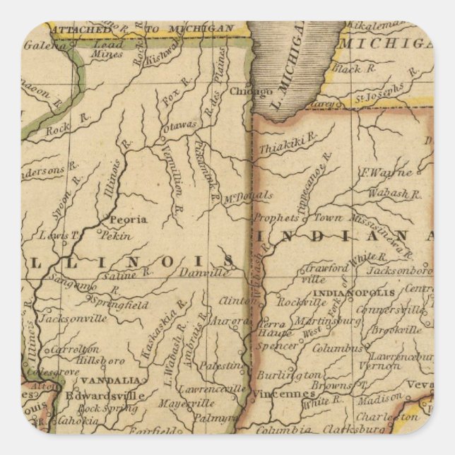 Pegatina Cuadrada Estados Occidentales (Anverso)