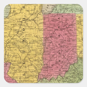 Pegatina Cuadrada Estados occidentales, Estados Unidos