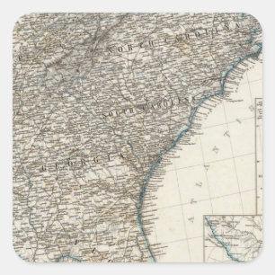 Pegatina Cuadrada Estados sureños de los Estados Unidos de América