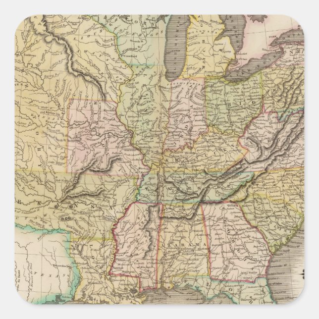 Pegatina Cuadrada Estados Unidos 20 (Anverso)