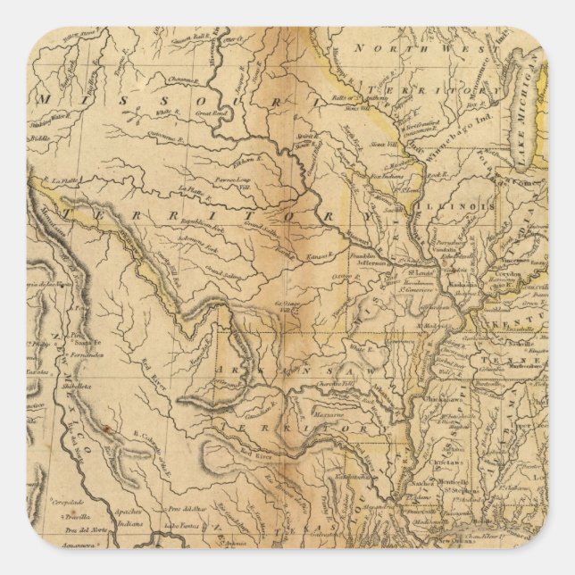 Pegatina Cuadrada Estados Unidos 34 (Anverso)