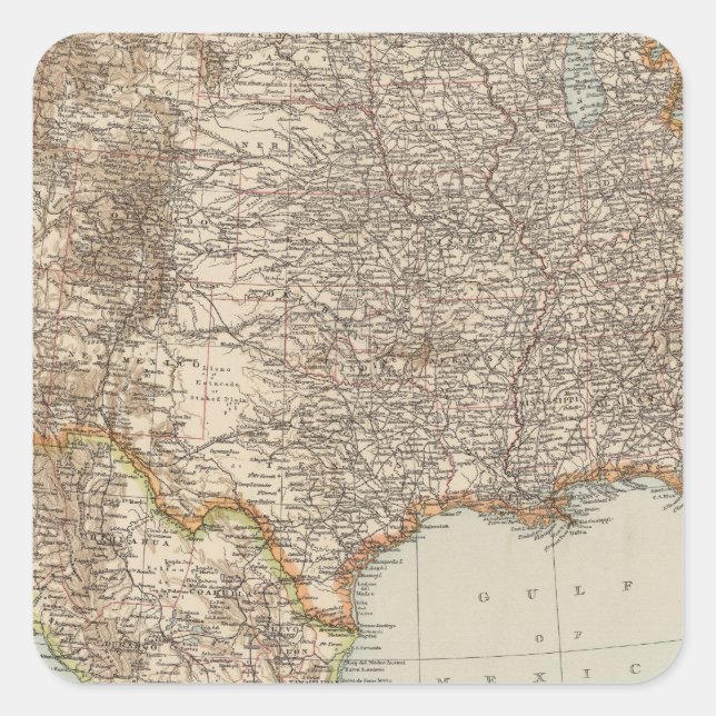 Pegatina Cuadrada Estados Unidos 39 (Anverso)