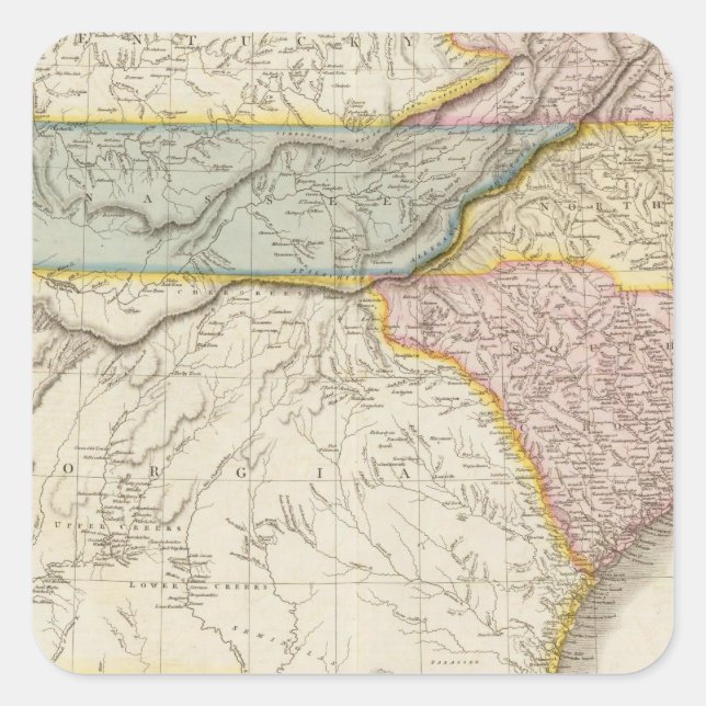 Pegatina Cuadrada Estados Unidos de América, parte sur (Anverso)