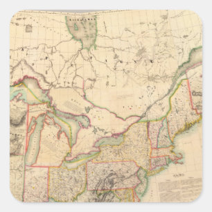 Pegatina Cuadrada Estados Unidos del Este