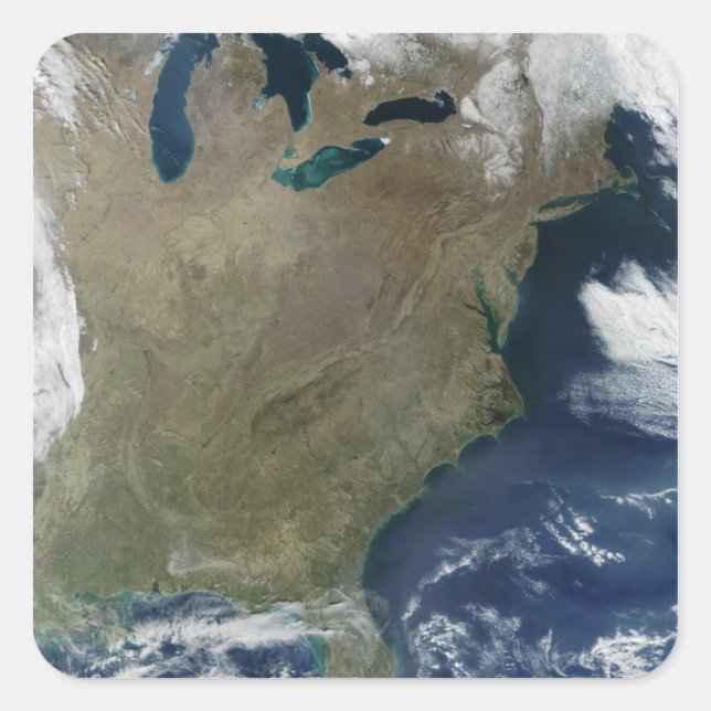 Pegatina Cuadrada Estados Unidos del Este (Anverso)