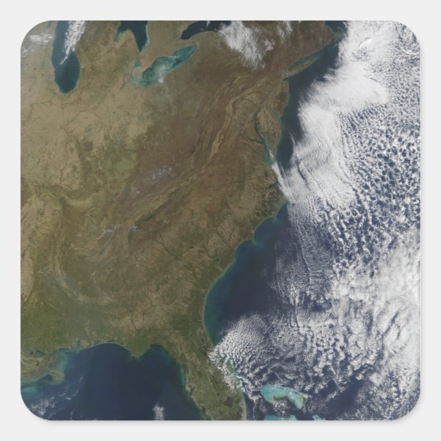 Pegatina Cuadrada Estados Unidos del Este 2 (Anverso)