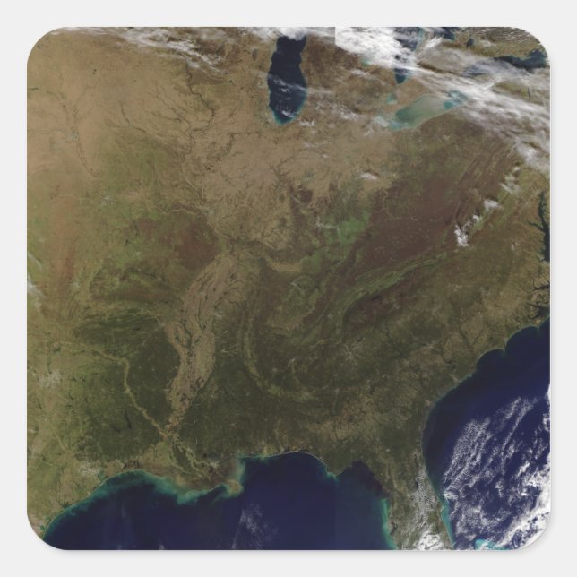 Pegatina Cuadrada Estados Unidos del Este 3 (Anverso)