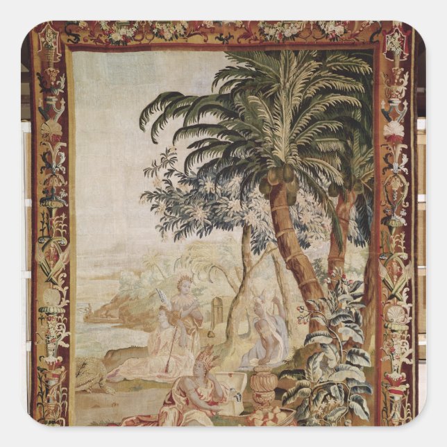 Pegatina Cuadrada Estados Unidos, desde cuatro rincones del mundo (Anverso)