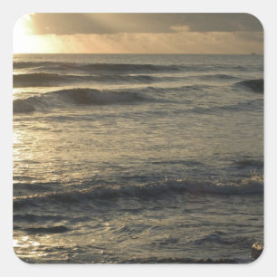 Pegatina Cuadrada Estados Unidos, Hawaii, Kauai, costa suroeste, cer