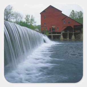 Pegatina Cuadrada Estados Unidos, Misuri, Condado de Ozark, Rockbrid