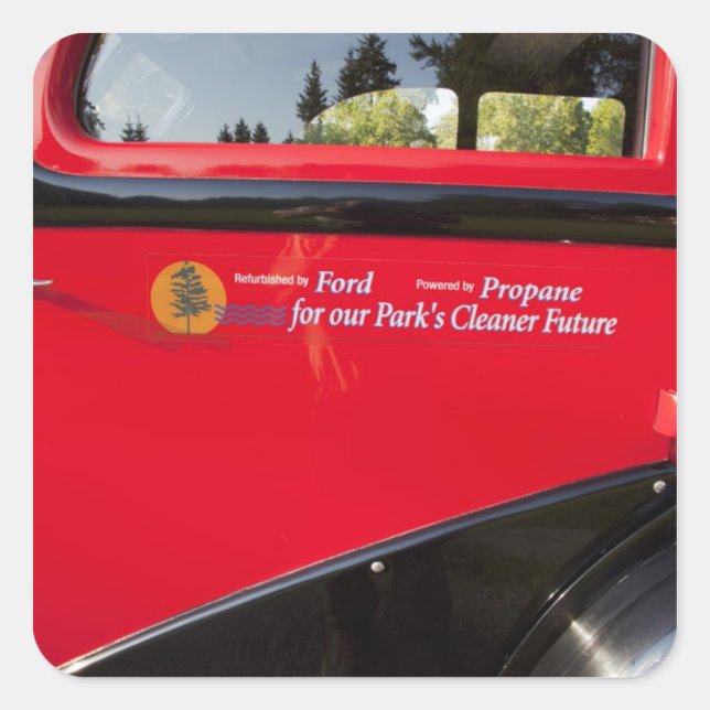 Pegatina Cuadrada Estados Unidos, Montana, Parque Nacional Glacier,  (Anverso)