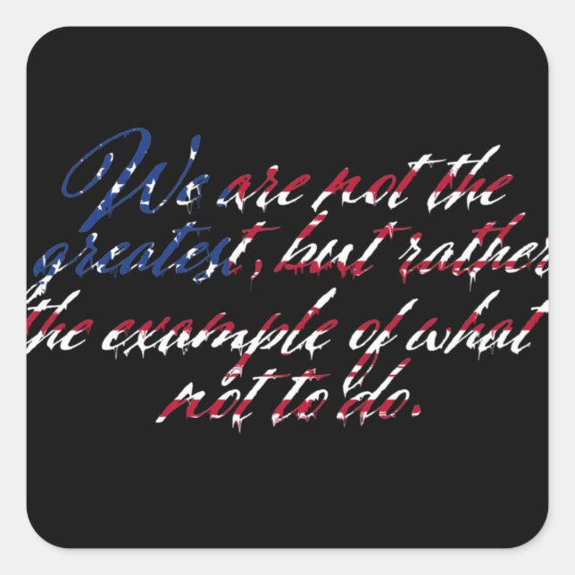 Pegatina Cuadrada Estados Unidos No Es El Mayor Personalizado (Anverso)