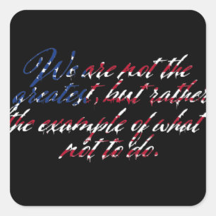 Pegatina Cuadrada Estados Unidos No Es El Mayor Personalizado