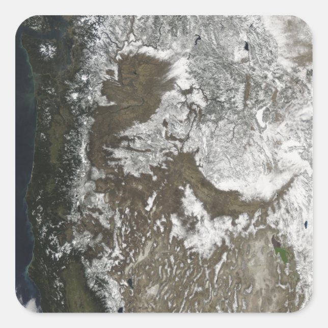 Pegatina Cuadrada Estados Unidos Occidental (Anverso)