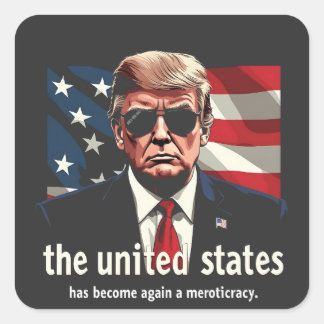 Pegatina Cuadrada Estados Unidos se ha vuelto a convertir en una mer