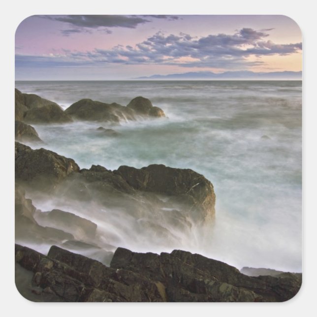 Pegatina Cuadrada Estados Unidos, Washington, Islas San Juan. Choque (Anverso)