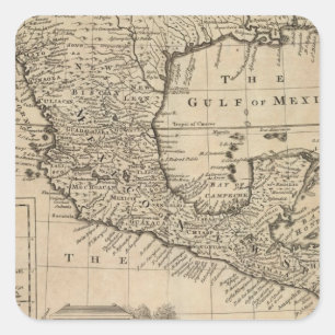 Pegatina Cuadrada Estados Unidos y México
