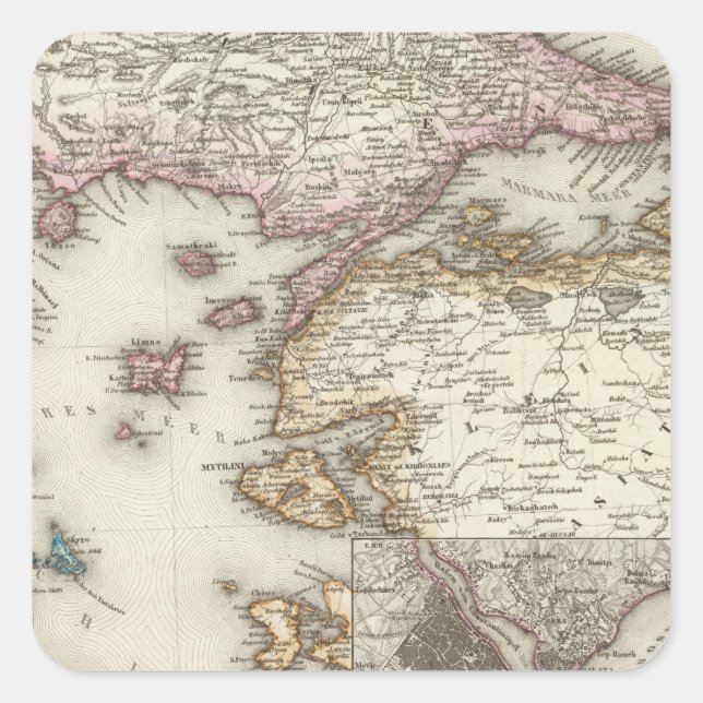 Pegatina Cuadrada Estambul, Turquía (Anverso)