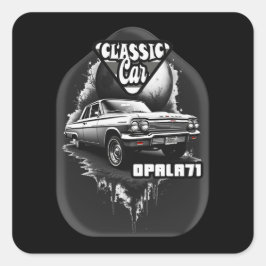 Pegatina Cuadrada Estampa Carro - Classic Car Opala 71 - Adesivo