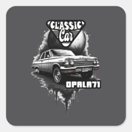 Pegatina Cuadrada Estampa Carro - Classic Car Opala 71 - Adesivo