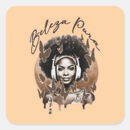 Pegatina Cuadrada Estampa Moda - Pure Beauty – Adesivo