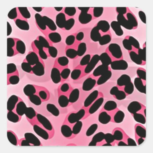 Pegatina Cuadrada Estampado de Guepardo Rosa RAB Rockabilly