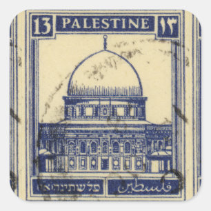 Pegatina Cuadrada estampilla palestina antigua 1920_ folclore palest