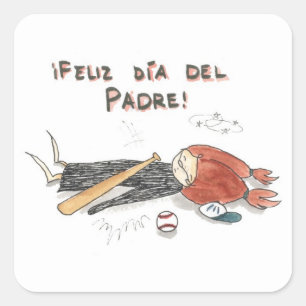 Pegatina Cuadrada Estampillas del Dia del Padre