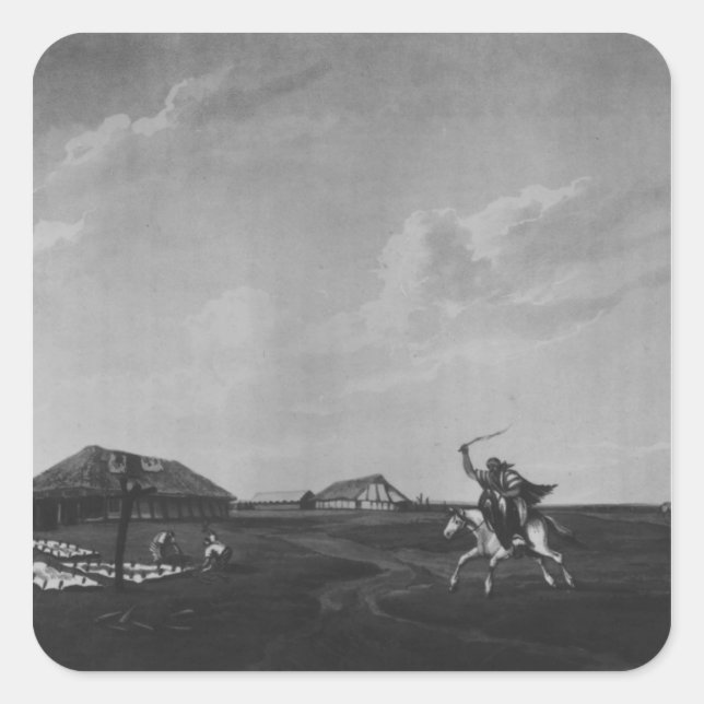 Pegatina Cuadrada Estancia en el río San Pedro (Anverso)