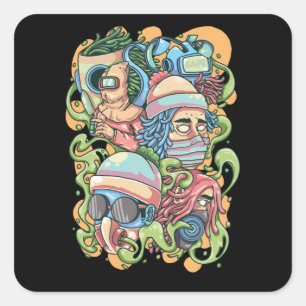 Pegatina Cuadrada Estar a salvo