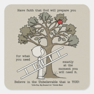 Pegatina Cuadrada Estar preparado