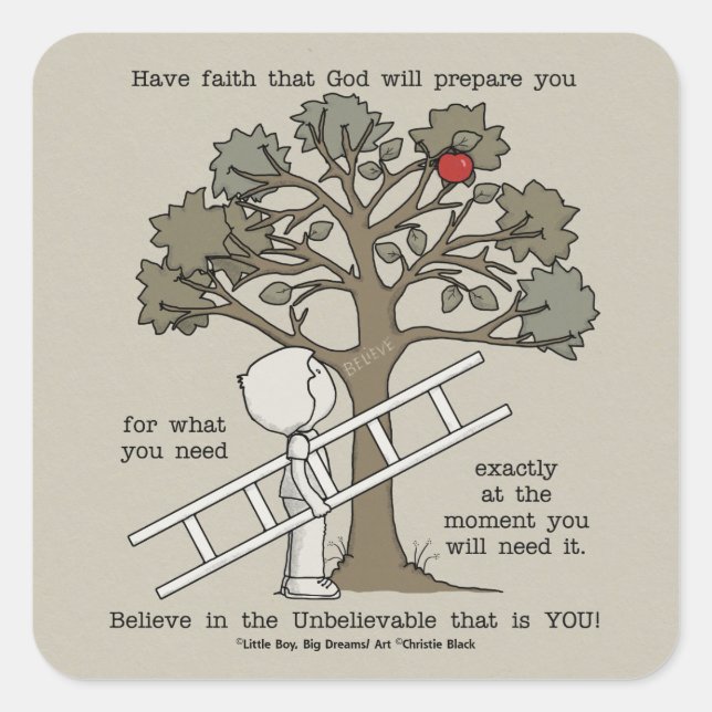 Pegatina Cuadrada Estar preparado (Anverso)