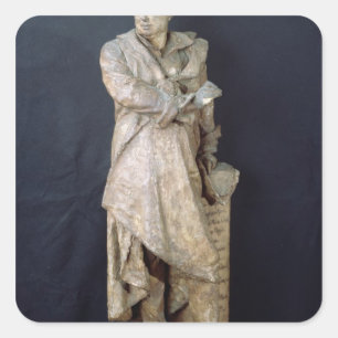 Pegatina Cuadrada Estatua de Alejandro Dumas Pere, c.1883-87