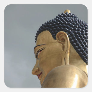 Pegatina Cuadrada estatua de Buddha Dordenma