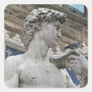 Pegatina Cuadrada Estatua de David Michelangelo en Italia