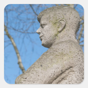 Pegatina Cuadrada Estatua de John F. Kennedy en Bonn