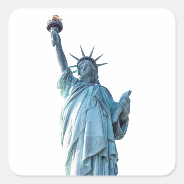 Pegatina Cuadrada Estatua de la libertad (Anverso)