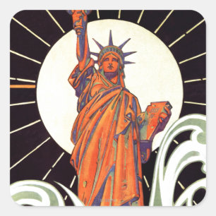 Pegatina Cuadrada Estatua de la libertad
