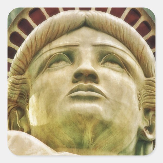 Pegatina Cuadrada Estatua de la Libertad (Anverso)