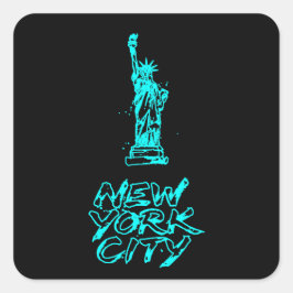 Pegatina Cuadrada Estatua de la Libertad de la ciudad de Nueva York