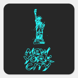 Pegatina Cuadrada Estatua de la Libertad de la ciudad de Nueva York