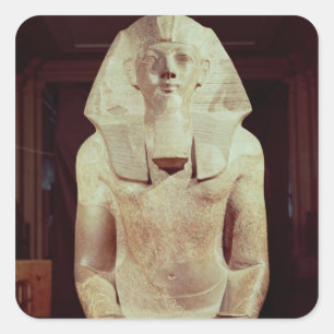 Pegatina Cuadrada Estatua de la reina Makare Hatshepsut