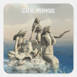 Pegatina Cuadrada Estatua de las sirvientas. Personalizada