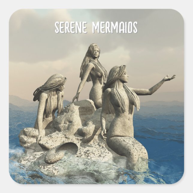 Pegatina Cuadrada Estatua de las sirvientas. Personalizada (Anverso)