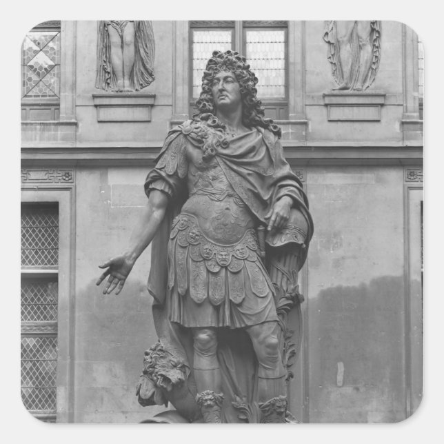 Pegatina Cuadrada Estatua de Luis XIV (Anverso)