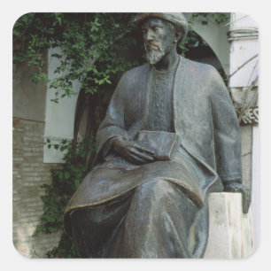 Pegatina Cuadrada Estatua de Moses Maimonides