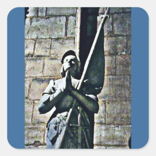 Pegatina Cuadrada Estatua de Notre Dame