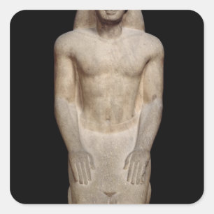 Pegatina Cuadrada Estatua del arrodillamiento de Nakhtorheb