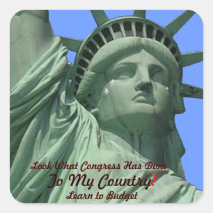 Pegatina Cuadrada Estatua del griterío de la libertad