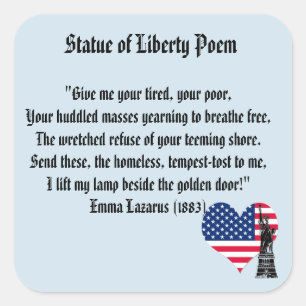 Pegatina Cuadrada Estatua del Poema de la Libertad